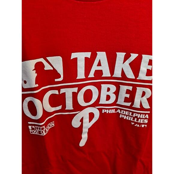 Delta Pro Weight Men Red Philadelphia‎ Phillies 2023 Take October T-Shirt Size L - Picture 5 of 7
